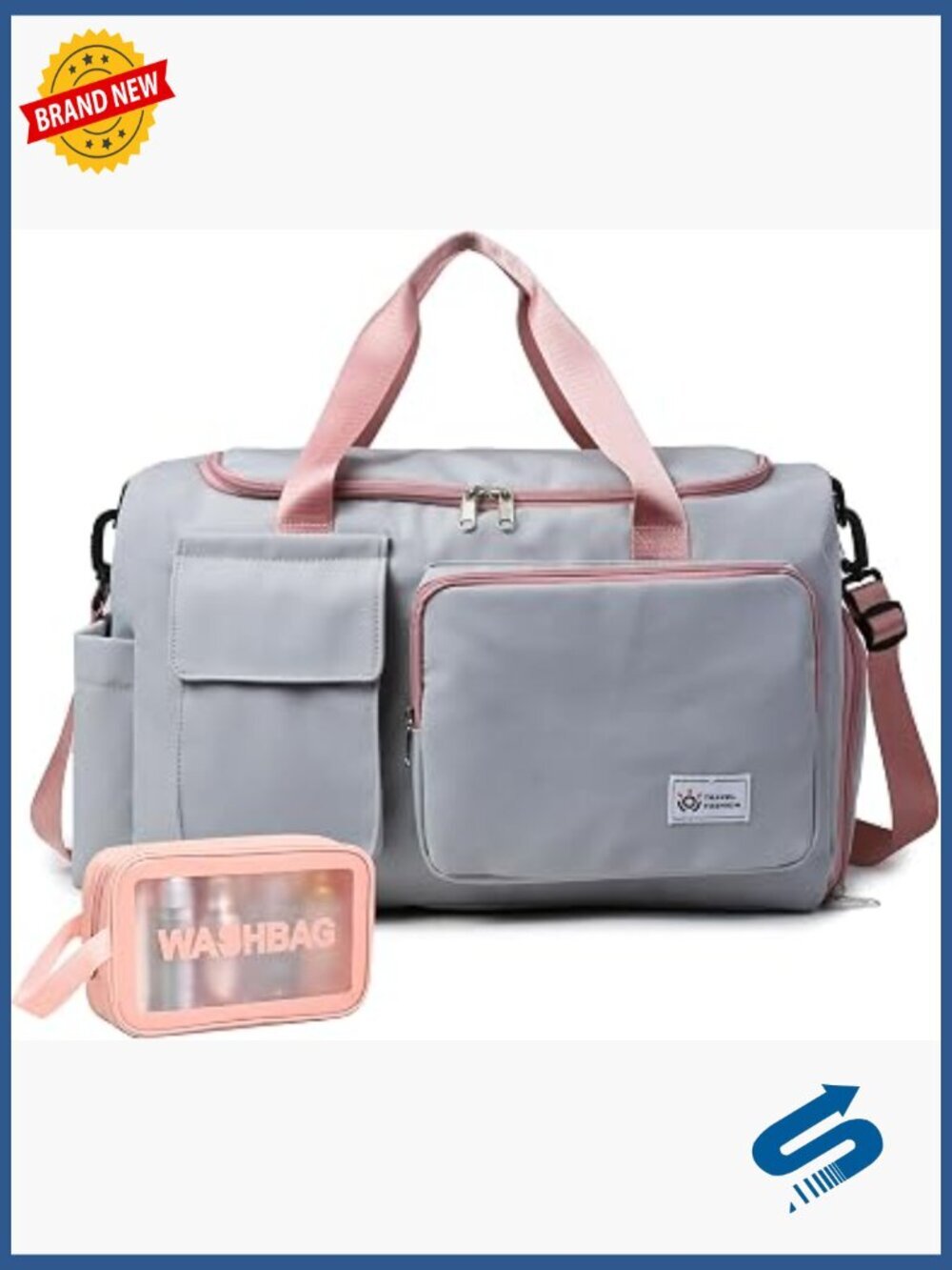 Travel Duffle Bag with Shoe Compartment & Wet Pocket